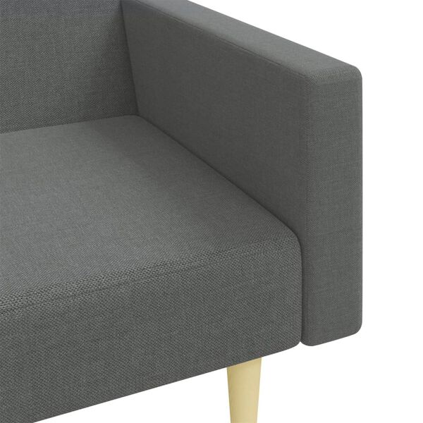 vidaXL 2-Seater Sofa Bed with Footstool Dark Grey Fabric