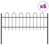 vidaXL Garden Fence 6 pcs Grey 10.2 x 0.6 m Powder-coated Steel