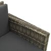 vidaXL 3 Piece Garden Lounge Set with Cushions Poly Rattan Grey