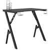 vidaXL Gaming Desk | Black | Engineered wood, Iron | 90 x 60 x 75 cm | Ergonomic