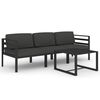 vidaXL 4 Piece Garden Lounge Set with Cushions Aluminium Anthracite