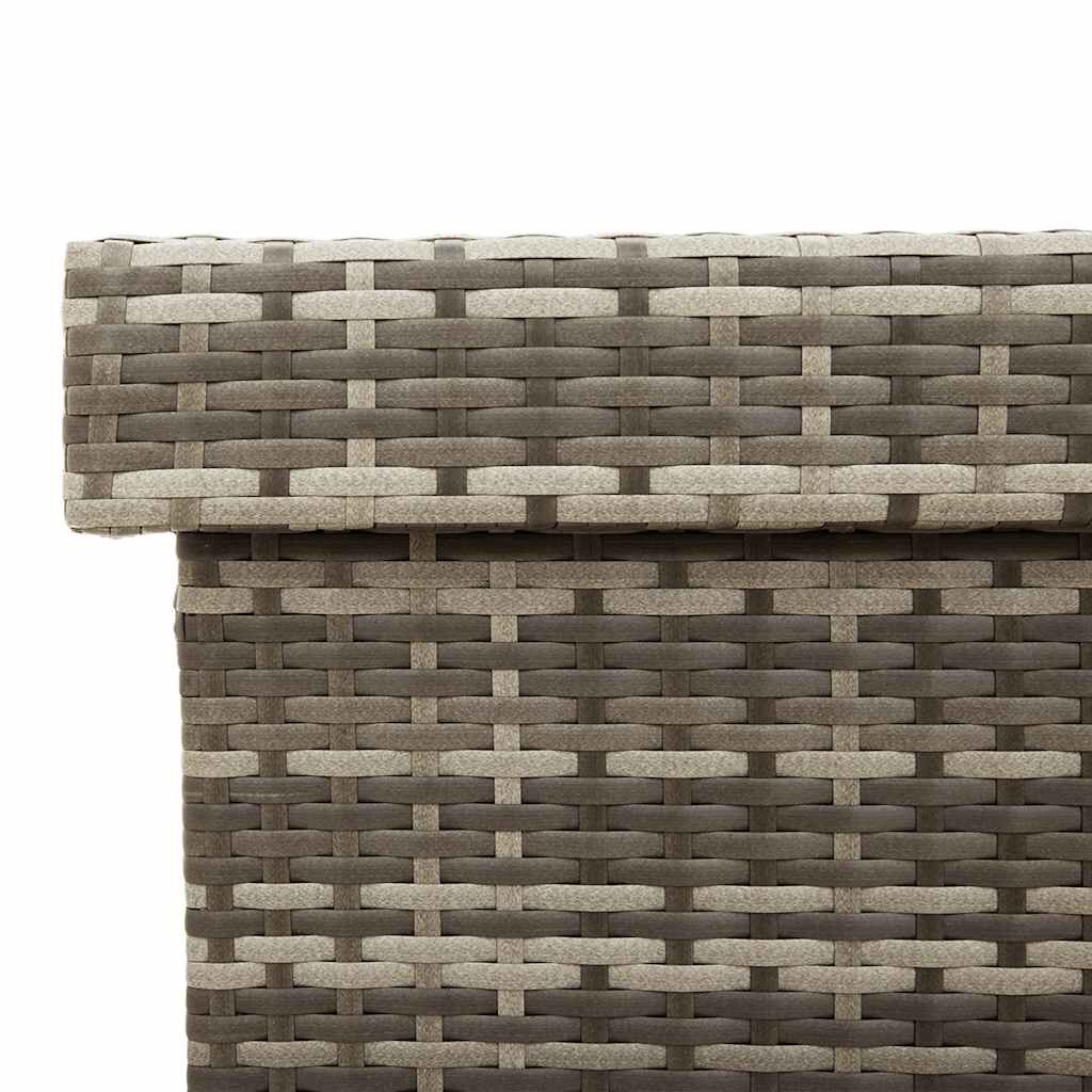 vidaXL Garden Storage Box with Wheels Grey 160x55x75 cm Poly Rattan