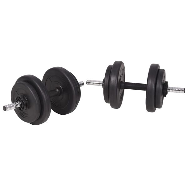 vidaXL Workout Bench with Weight Rack, Barbell and Dumbbell Set 90 kg