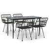vidaXL 5 Piece Garden Dining Set Black Poly Rattan