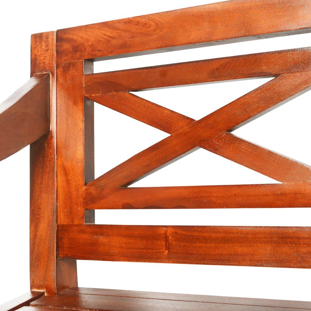 vidaXL Batavia Bench 98 cm Solid Mahogany Wood Dark Brown