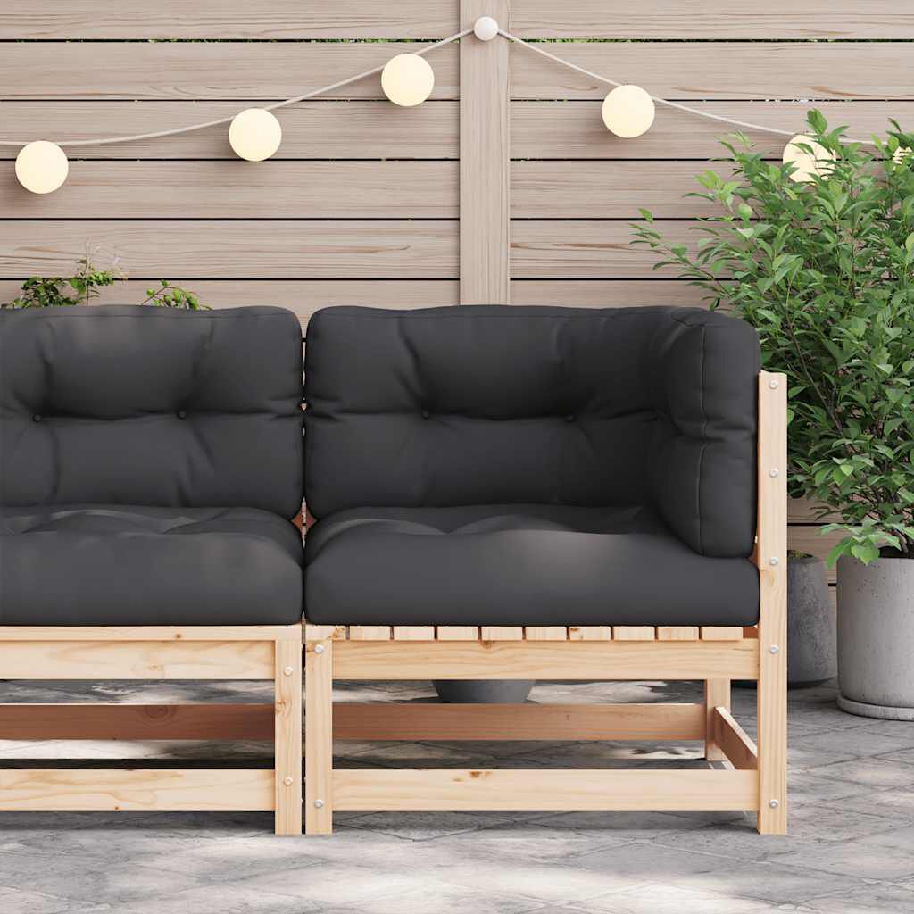 vidaXL Garden Sofa Corner with Cushions Solid Wood Pine