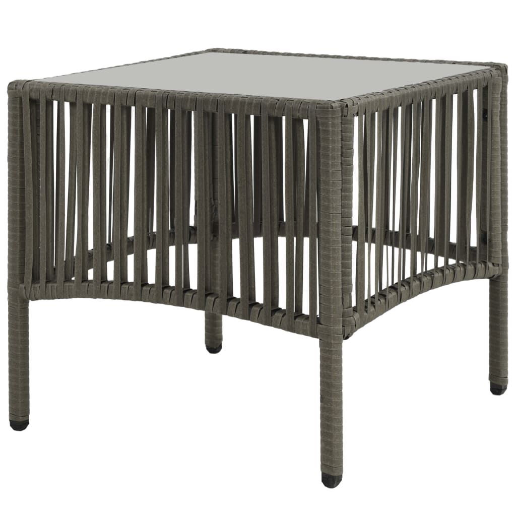 vidaXL Sunloungers 2 pcs with Table Poly Rattan Grey