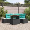 vidaXL Garden Dining Set with Cushion 5 pcs Black and Teal