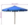 vidaXL Garden Parasol with Wooden Pole 330 cm Azure
