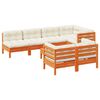 vidaXL 8 Piece Garden Sofa Set with Cushions Wax Brown Solid Wood Pine