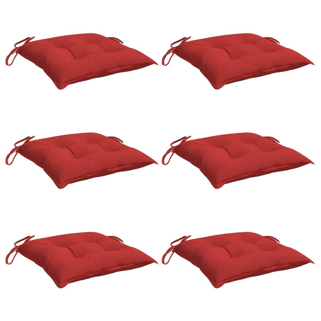 vidaXL Chair Cushions 6 pcs Red 50x50x7 cm Oxford Fabric