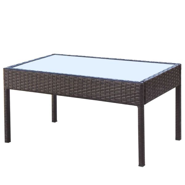 vidaXL 4 Piece Garden Lounge Set with Cushions Poly Rattan Brown