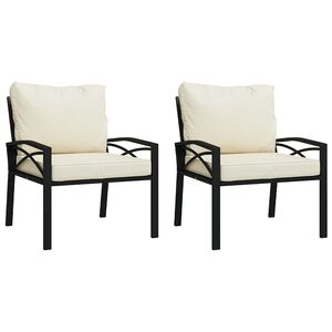 vidaXL Garden Chairs with Sand Cushions 2 pcs 68x76x79 cm Steel