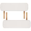 vidaXL Cream White Foldable Massage Table 3 Zones with Wooden Frame
