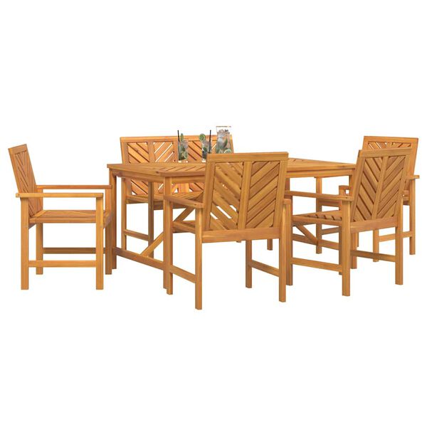 vidaXL Garden Dining Set 6 pcs Brown Solid Acacia Wood