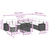 vidaXL 9 Piece Garden Sofa Set with Cushions Brown Poly Rattan