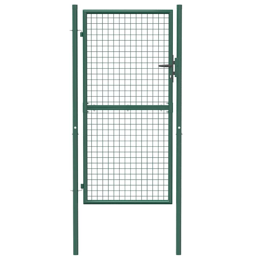 vidaXL Fence Gate Steel 100x175 cm Green