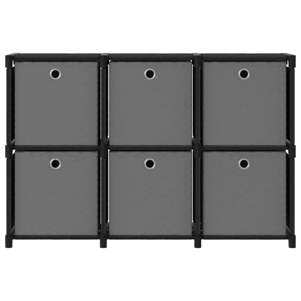 vidaXL 6-Cube Display Shelf with Boxes Black 103x30x72.5 cm Fabric