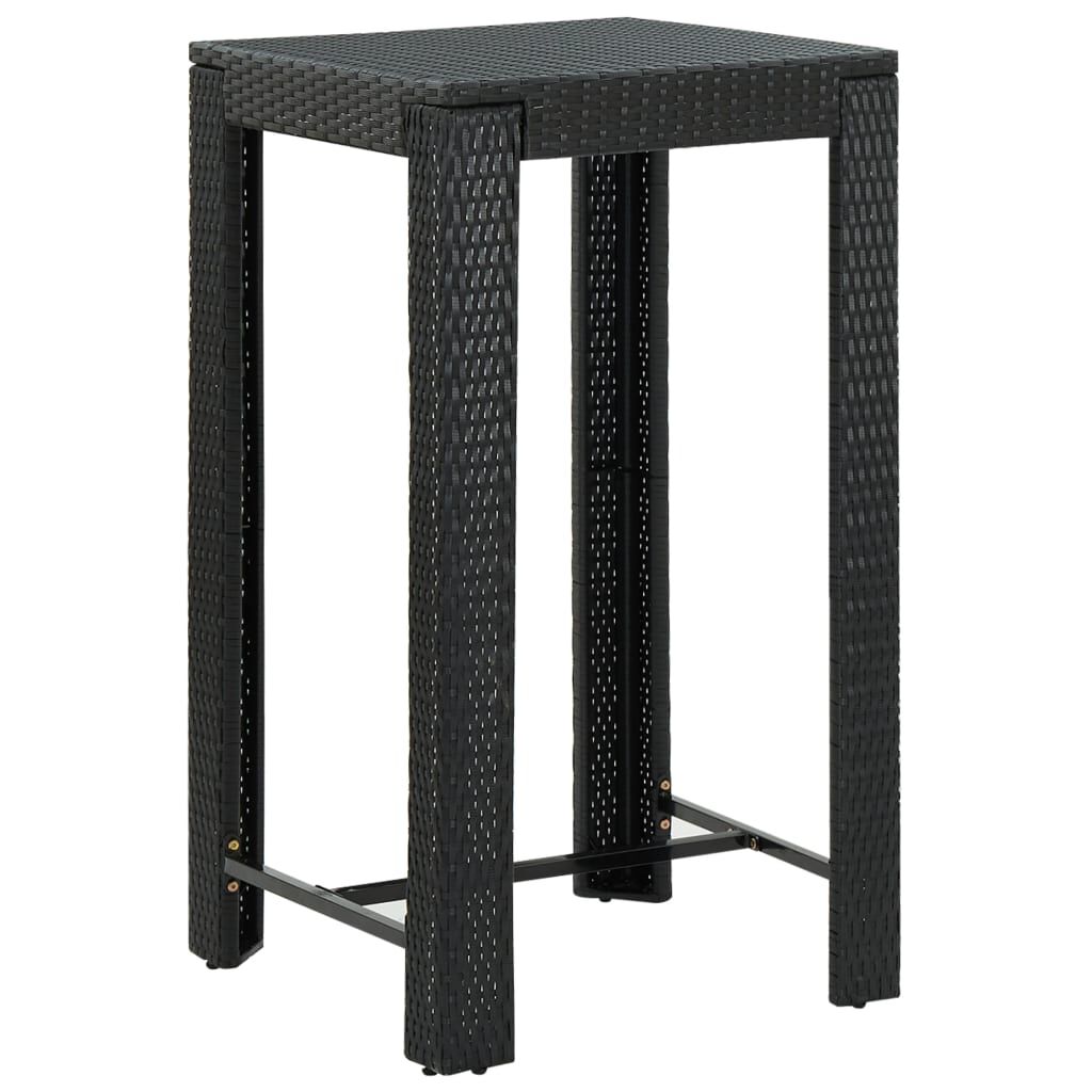 vidaXL 5 Piece Garden Bar Set with Cushions Poly Rattan Black