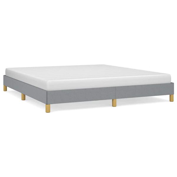 vidaXL Bed Frame without Mattress Light Grey California King Fabric