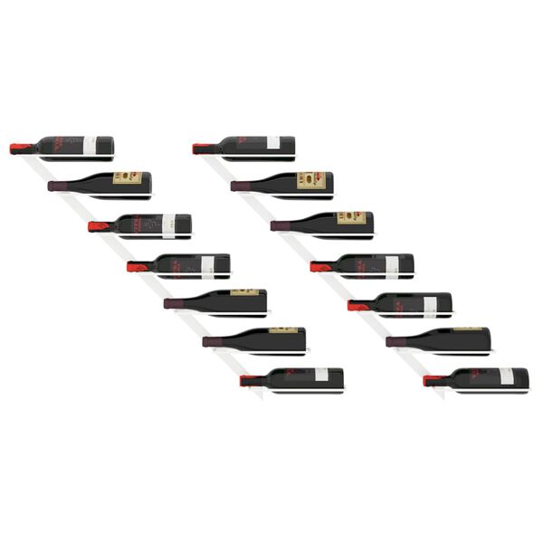 vidaXL Wall-mounted Wine Rack for 7 Bottles 2 pcs White Metal