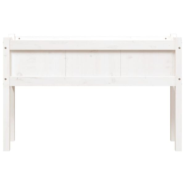 vidaXL Garden Planter with Legs White 110x31x70 cm Solid Wood Pine
