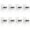 vidaXL 9 Piece Garden Dining Set with Cushions White Poly Rattan