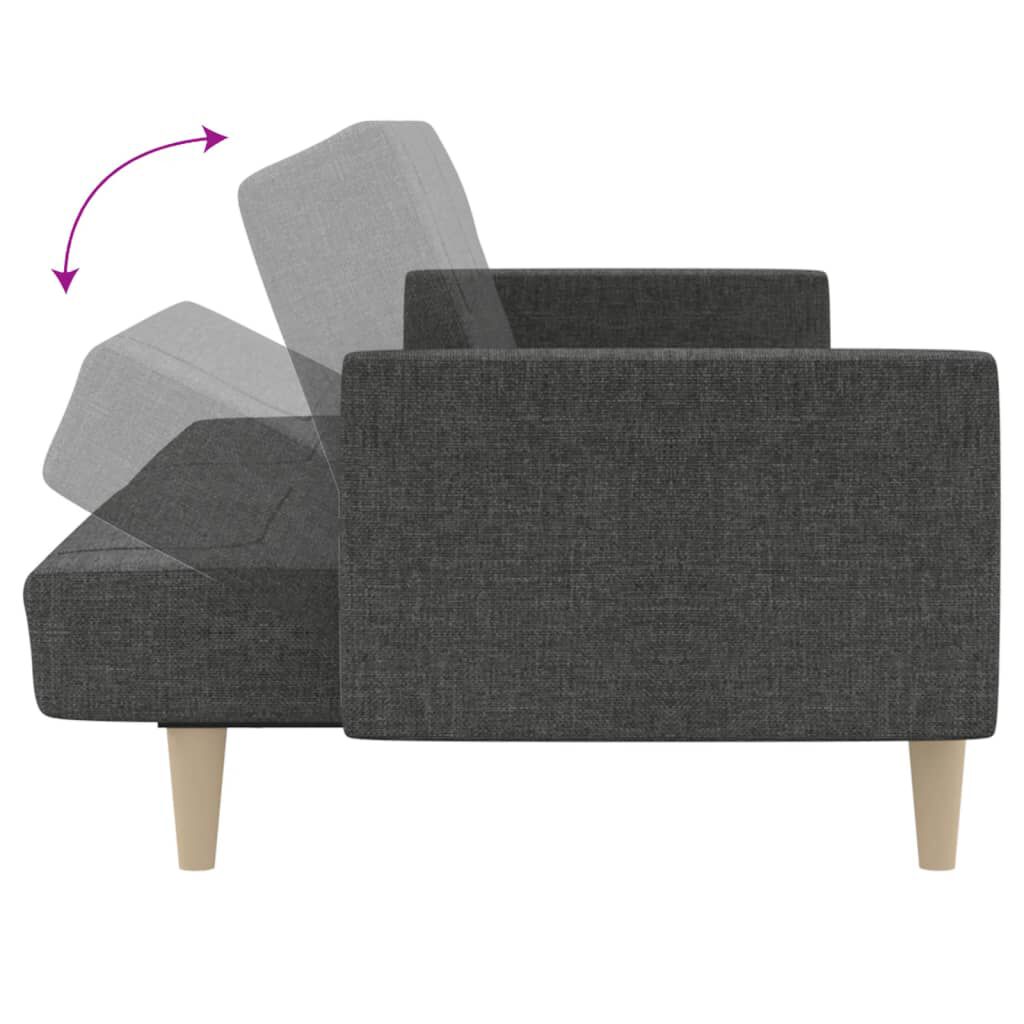 vidaXL 2-Seater Sofa Bed Dark Grey Fabric
