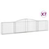 vidaXL Arched Gabion Baskets 7 pcs 400x30x80/100 cm Galvanised Iron