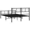 vidaXL Metal Bed Frame without Mattress with Footboard Black 135x190cm