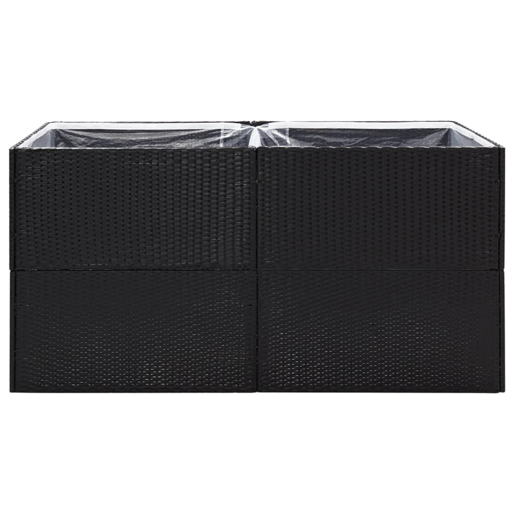 vidaXL Garden Planter Black 157x80x80 cm Poly Rattan