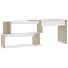 vidaXL Corner Desk White and Sonoma Oak 200x50x76 cm Engineered Wood