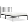 vidaXL Metal Bed Frame without Mattress with Headboard Black 100x200cm