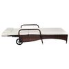vidaXL Sun Lounger with Cushion & Wheels Poly Rattan Brown