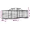 vidaXL Arched Gabion Baskets 7 pcs 200x50x60/80 cm Galvanised Iron