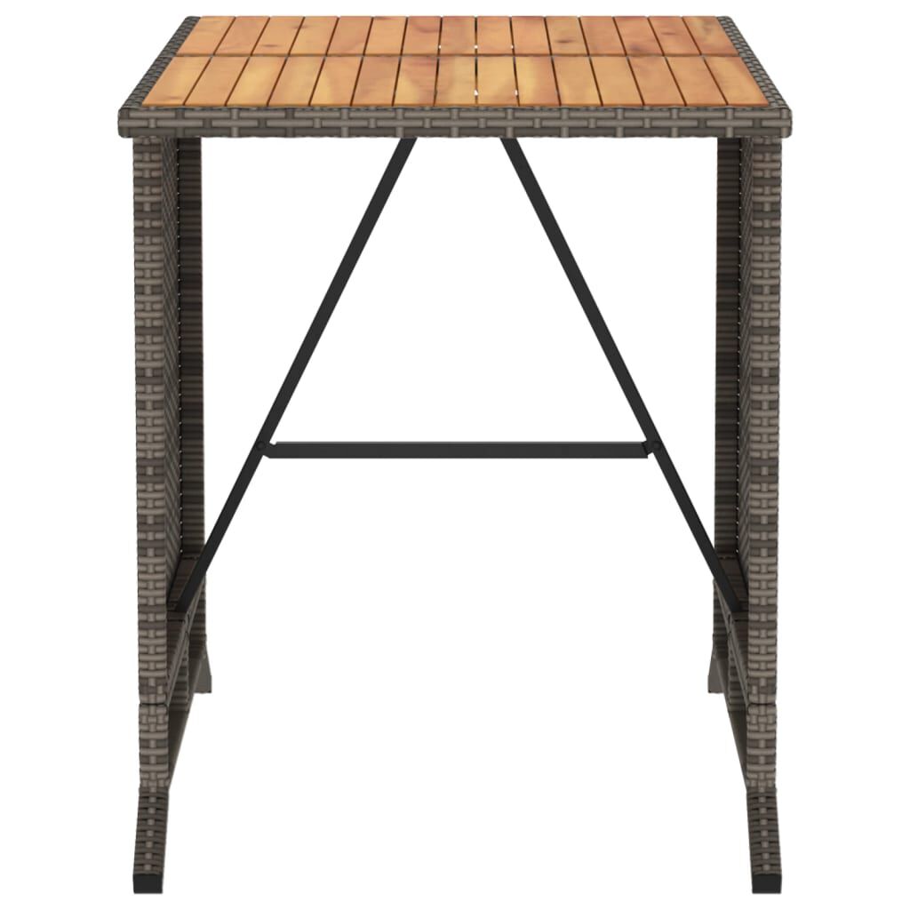 vidaXL 3 Piece Bistro Set with Cushions Grey Poly Rattan