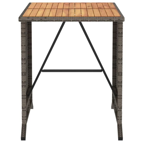 vidaXL 3 Piece Bistro Set with Cushions Grey Poly Rattan