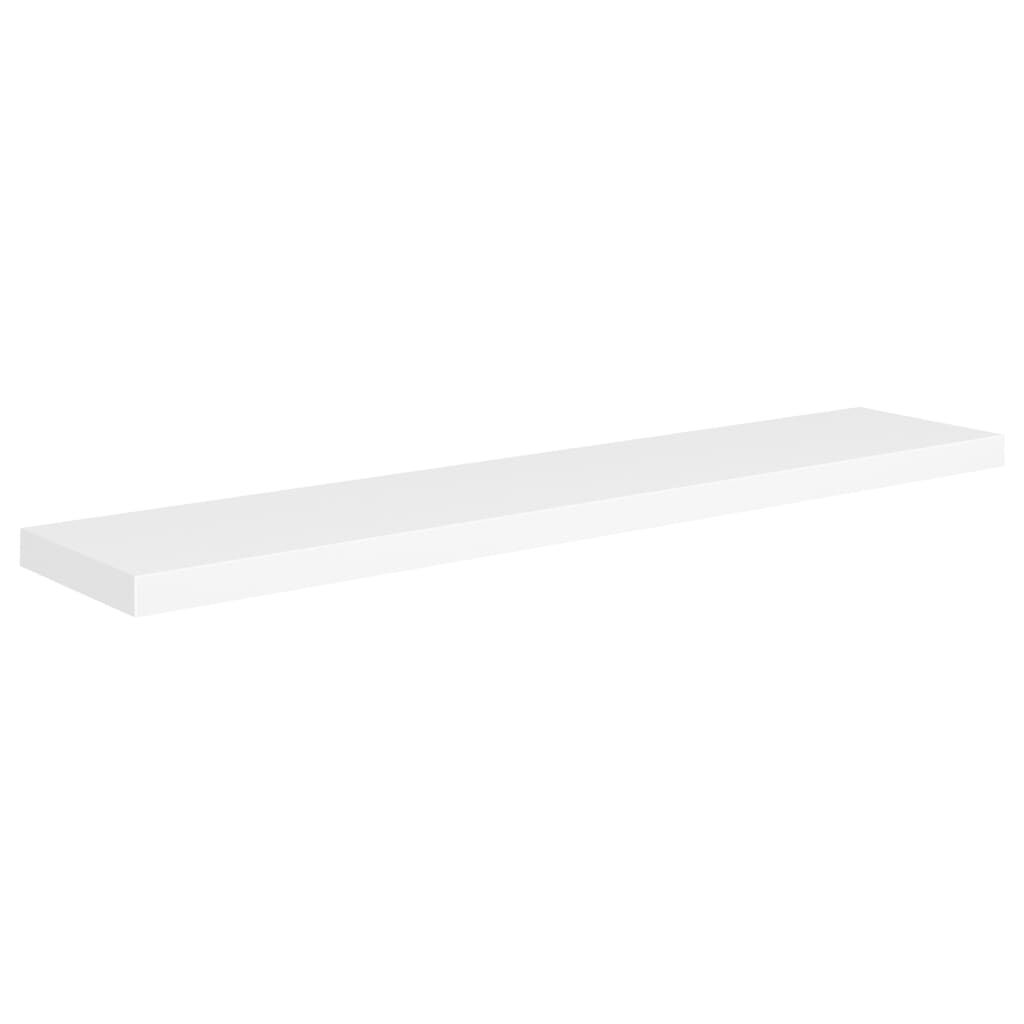 vidaXL Floating Wall Shelves 2 pcs White 120x23.5x3.8 cm MDF