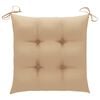 vidaXL Garden Chairs with Beige Cushions 3 pcs Solid Teak Wood