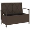 vidaXL Garden Storage Bench with Cushion Brown Poly Rattan