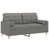 vidaXL 2-Seater Sofa with Pillows&Cushions Dark Grey 140 cm Fabric