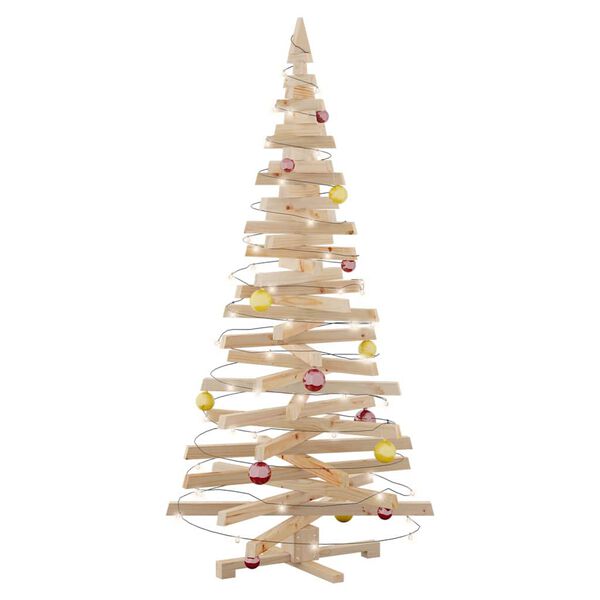 vidaXL Christmas Trees with Stand Natural 180 cm Solid pine wood