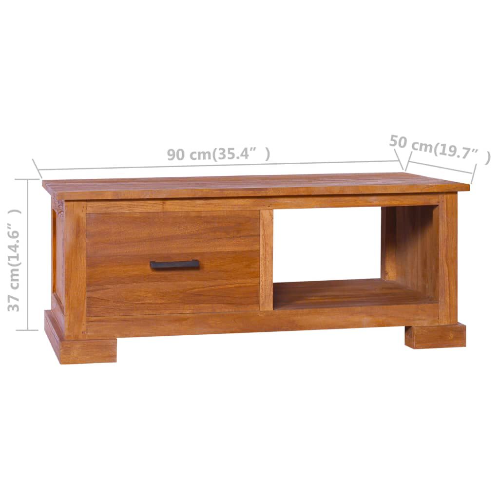 vidaXL TV Cabinet 90x50x37 cm Solid Teak Wood