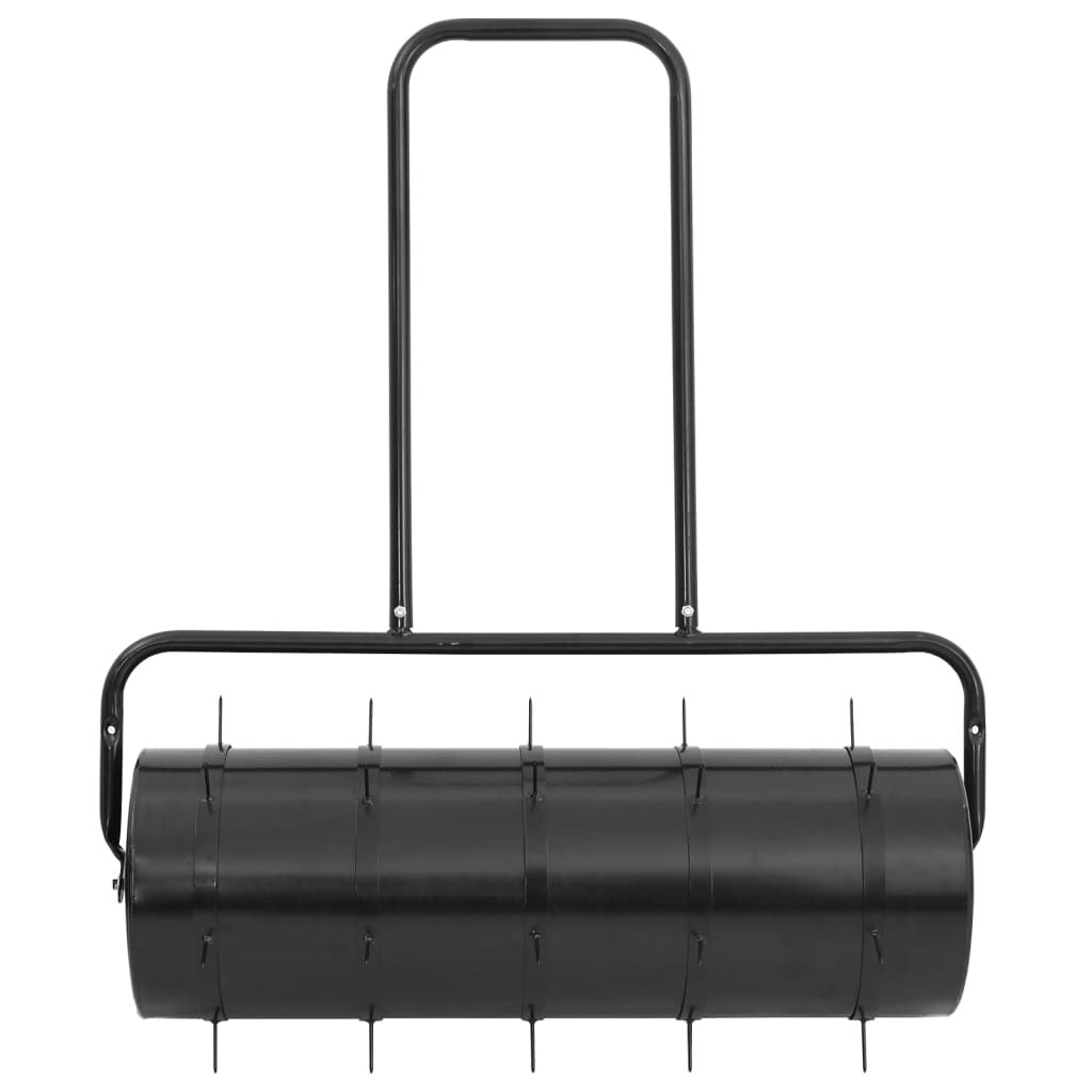 vidaXL Garden Lawn Roller with Aerator Clamps Black 63 L Iron and Steel