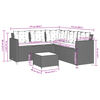 vidaXL Garden Sofa with Table and Cushions L-Shaped Black Poly Rattan