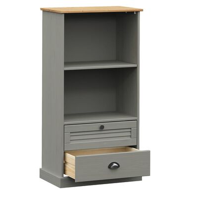 vidaXL Bookcase VIGO Grey 60x35x114.5 cm Solid Wood Pine