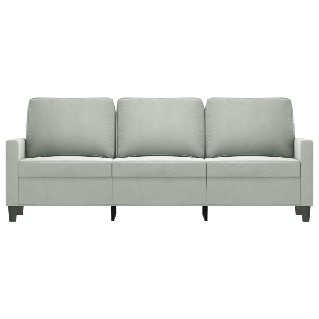 vidaXL 3-Seater Sofa Light Grey 180 cm Velvet