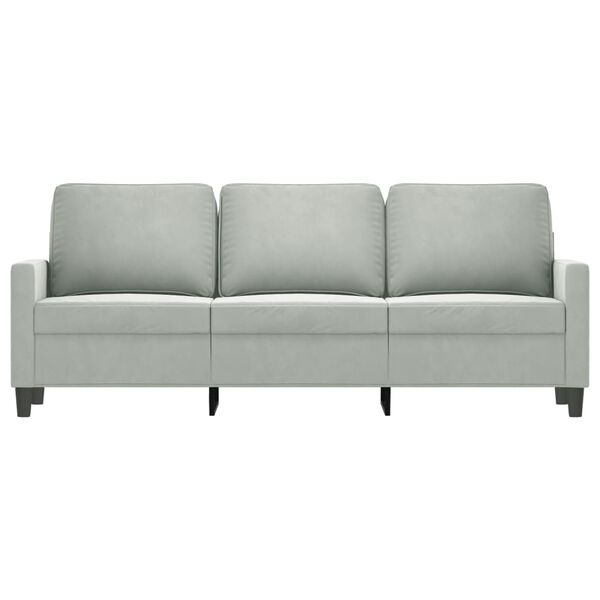 vidaXL 3-Seater Sofa Light Grey 180 cm Velvet