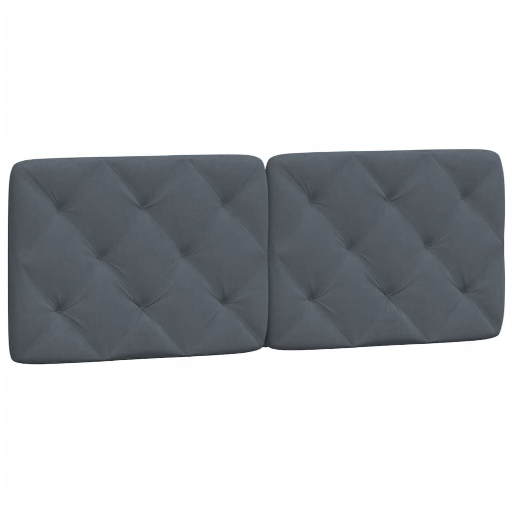 vidaXL Headboard Cushion Dark Grey 137 cm Double Velvet