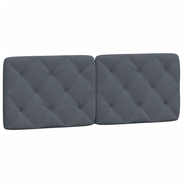 vidaXL Headboard Cushion Dark Grey 137 cm Double Velvet
